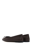 Derimod Flex Women's Brown Bowknot Leather Ballerinas | Derimod