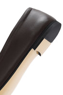 Derimod Flex Women's Brown Bowknot Leather Ballerinas | Derimod