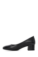 Derimod Flex Women's Black Low Thick Heeled Leather Shoes | Derimod