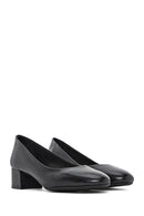 Derimod Flex Women's Black Low Thick Heeled Leather Shoes | Derimod