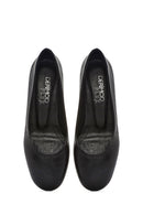 Derimod Flex Women's Black Low Thick Heeled Leather Shoes | Derimod