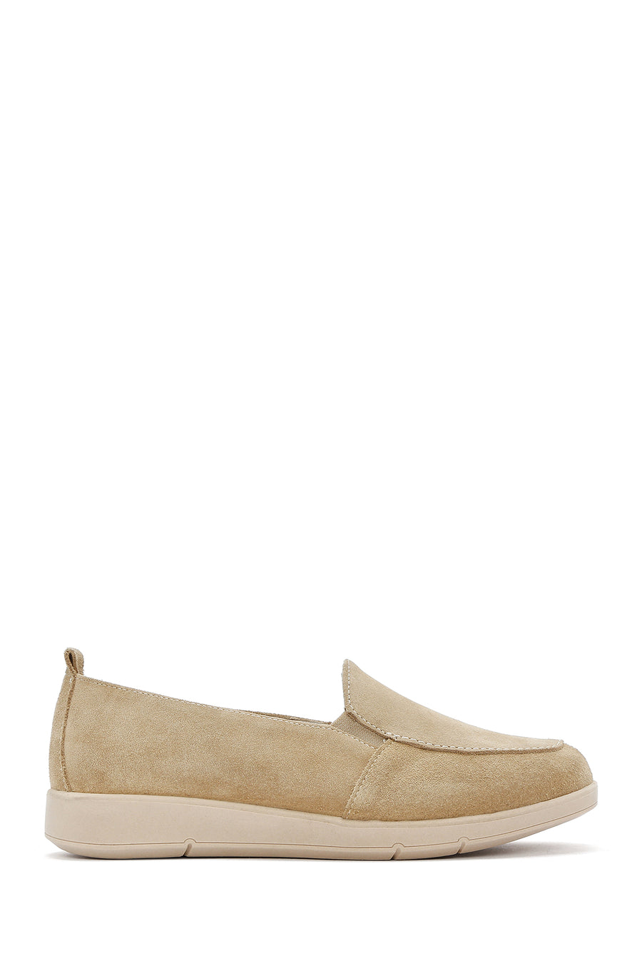 Kadın Bej Süet Deri Comfort Loafer 25SFD410010 | Derimod