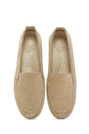 Kadın Bej Süet Deri Comfort Loafer | Derimod
