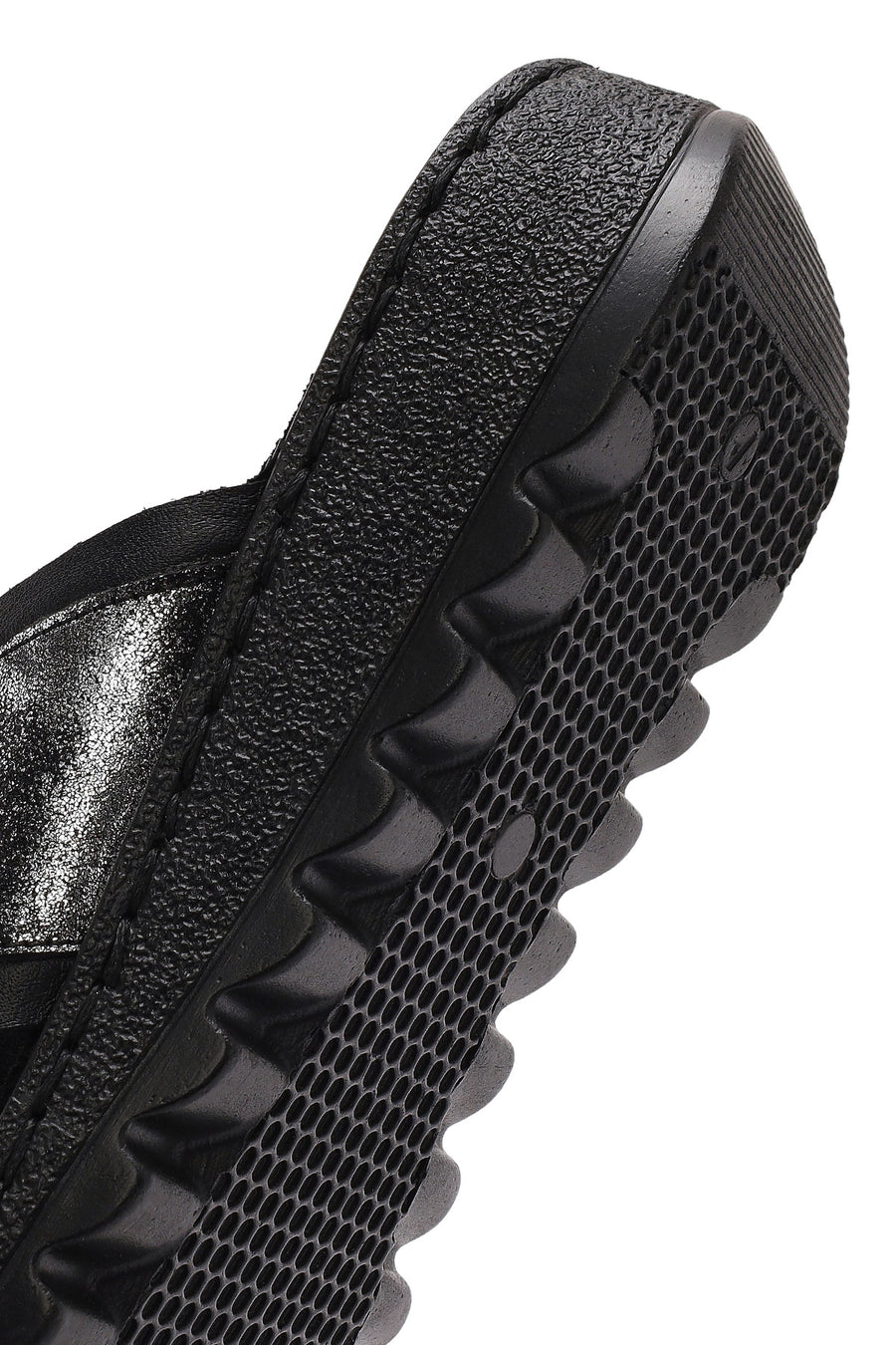 Women's Black Leather Comfort Slippers