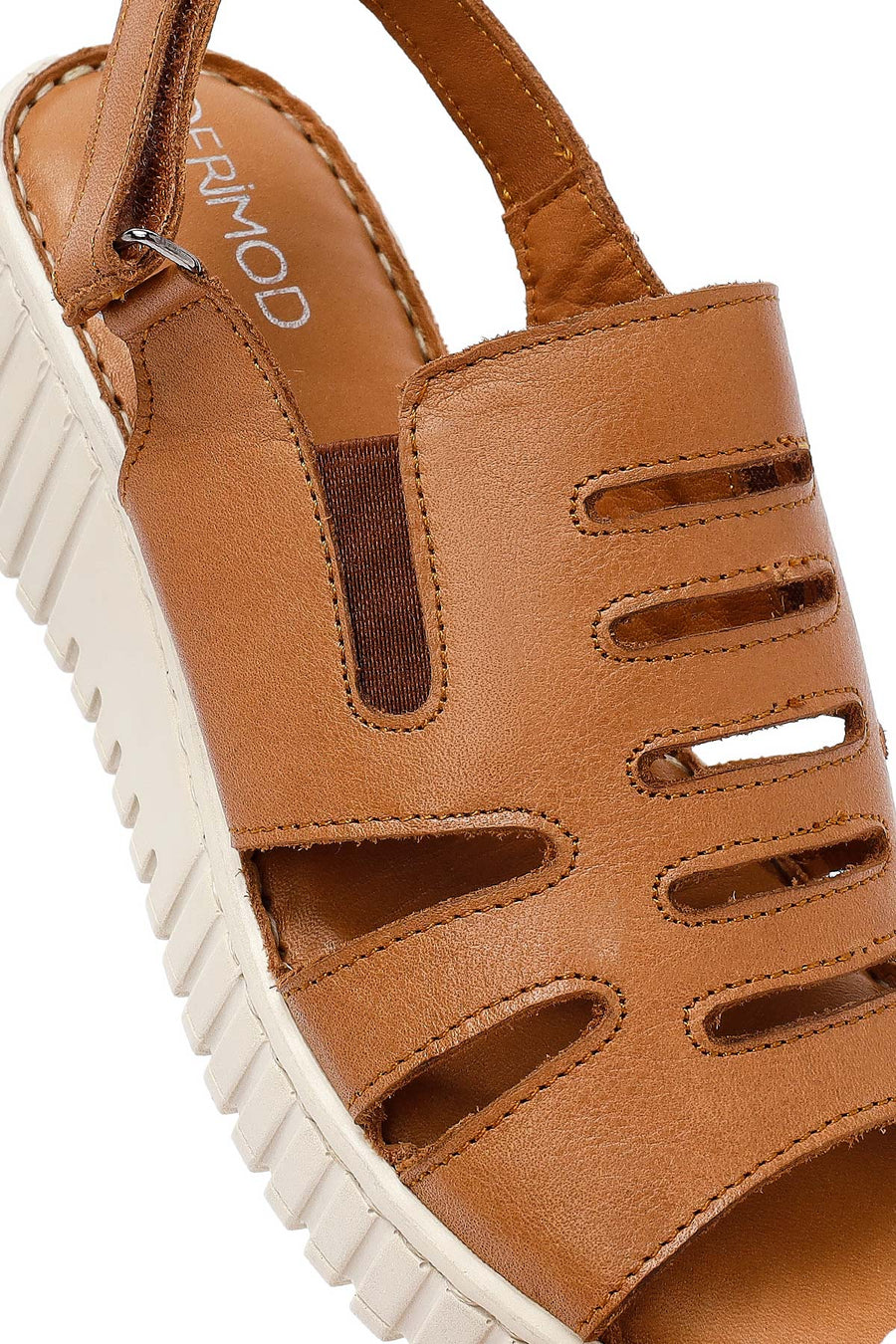 Women's Brown Thick Soled Leather Comfort Sandals