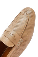 Women's Beige Leather Loafer | Derimod