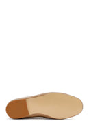 Women's Beige Leather Loafer | Derimod