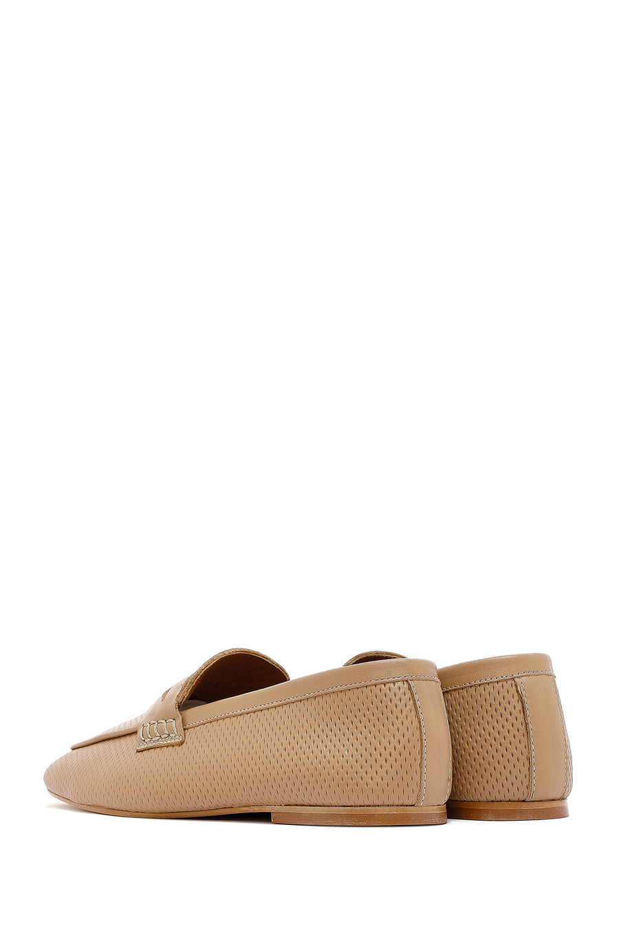 Women's Beige Leather Loafer