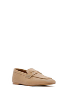 Women's Beige Leather Loafer | Derimod