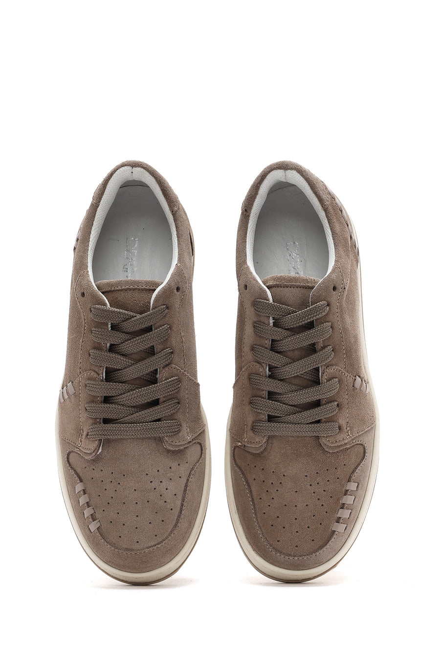 Women's Mink Lace-Up Suede Leather Sneakers