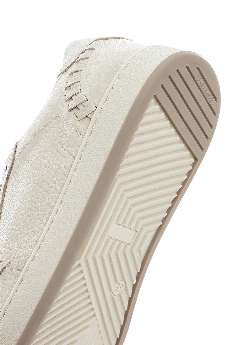 Women's Cream Lace-Up Leather Sneakers