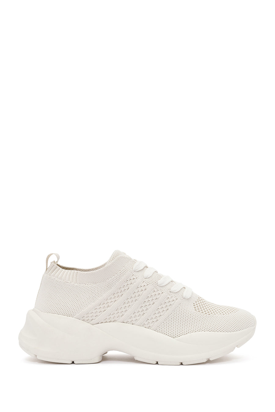 Derimod Zero Women's Beige Lace-Up Thick-Sole Sneakers 25SFD43146F | Derimod