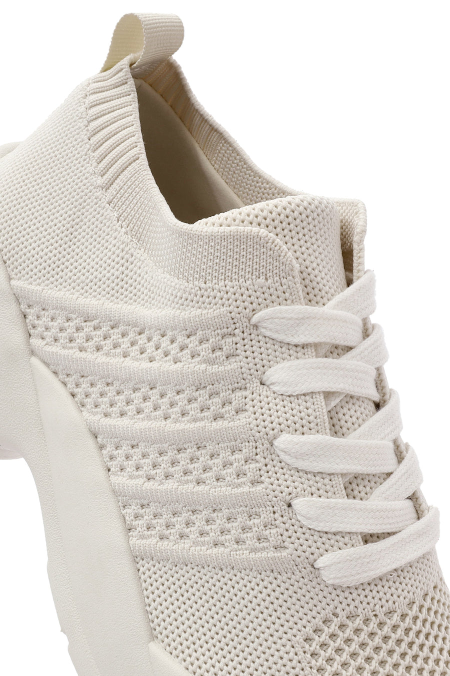 Derimod Zero Women's Beige Lace-Up Thick-Sole Sneakers