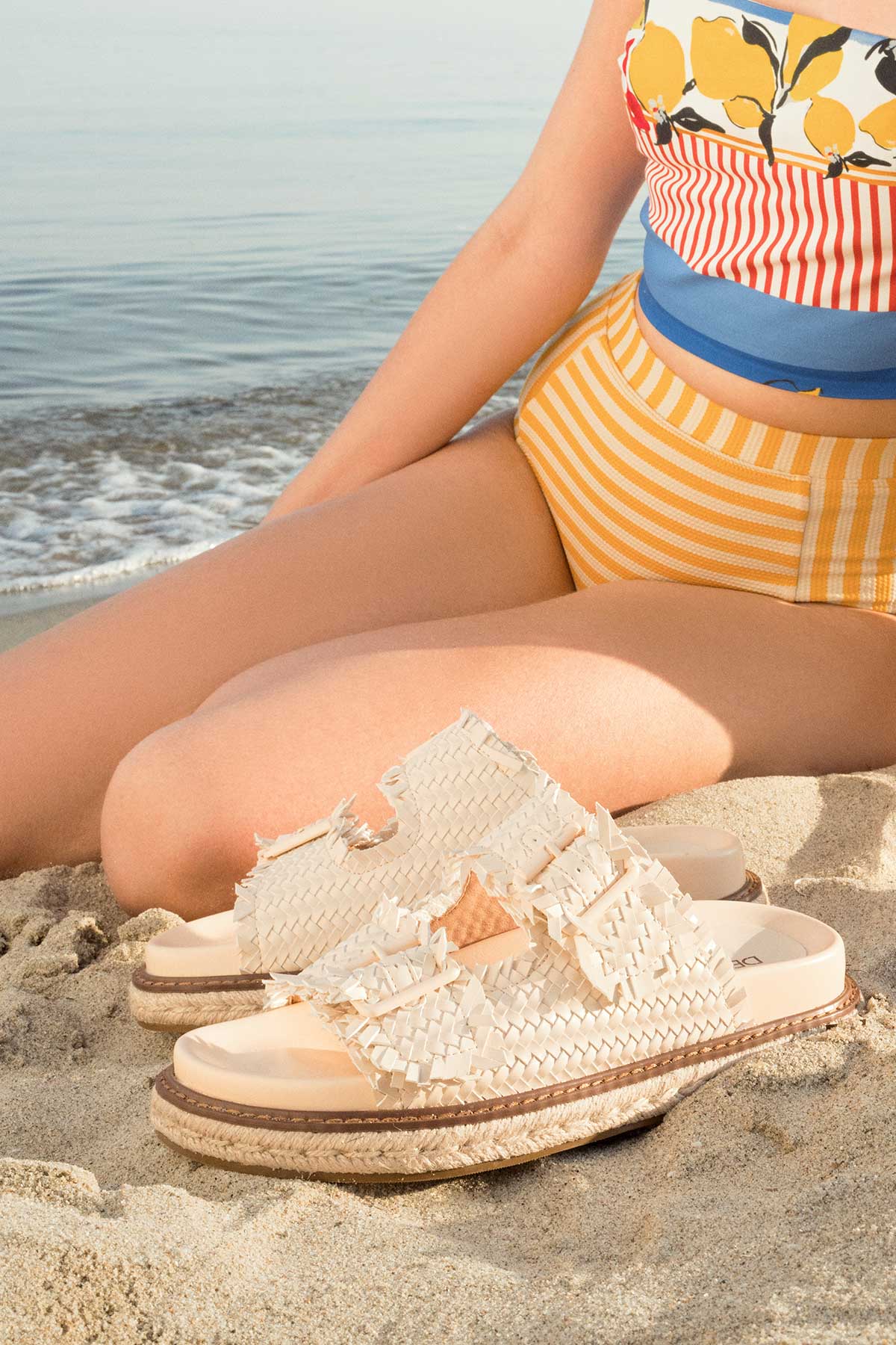 Women's Beige Thick Soled Knitted Slippers 25SFD441629 | Derimod