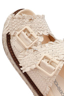 Women's Beige Thick Soled Knitted Slippers | Derimod