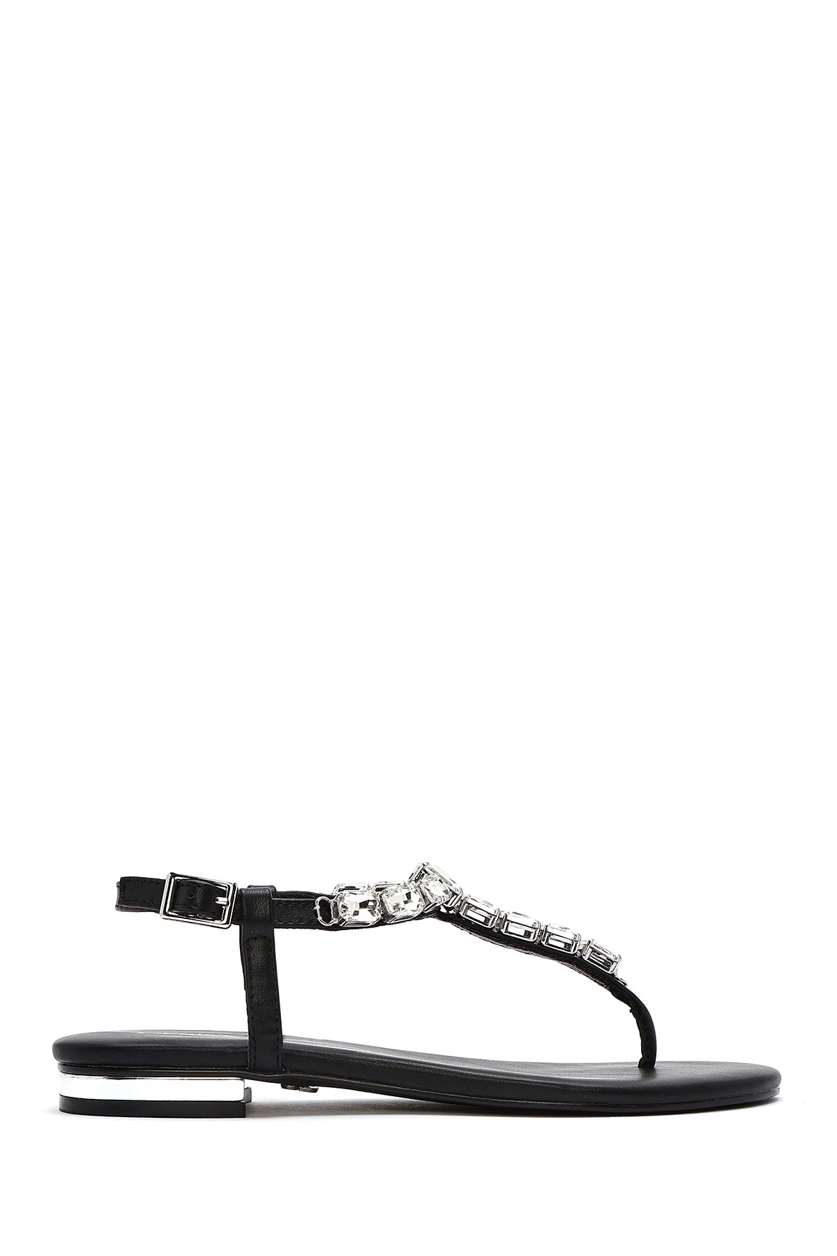 Kadın Siyah Taşlı Parmak Arası Sandalet