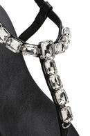 Women's Black Stone Toe-Post Sandals | Derimod