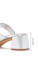 Kadın Bronz Kısa Kalın Topuklu Metalik Terlik | Derimod