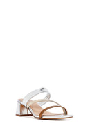 Kadın Bronz Kısa Kalın Topuklu Metalik Terlik | Derimod