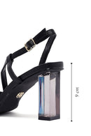 Kadın Siyah Tokalı Şeffaf Kalın Topuklu Sandalet | Derimod