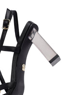 Kadın Siyah Tokalı Şeffaf Kalın Topuklu Sandalet | Derimod