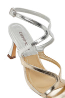 Kadın Altın Bilekten Tokalı Metalik İnce Topuklu Sandalet | Derimod