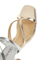 Kadın Altın Bilekten Tokalı Metalik İnce Topuklu Sandalet | Derimod