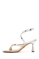 Kadın Altın Bilekten Tokalı Metalik İnce Topuklu Sandalet | Derimod