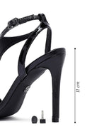 Kadın Siyah Bilekten Tokalı Yüksek İnce Topuklu Sandalet | Derimod