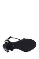 Kadın Siyah Bilekten Tokalı Yüksek İnce Topuklu Sandalet | Derimod