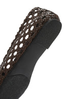 Women's Brown Braided Ballerina | Derimod