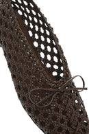 Women's Brown Braided Ballerina | Derimod