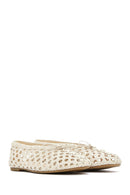 Kadın Krem Örgülü Babet | Derimod