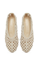 Kadın Krem Örgülü Babet | Derimod