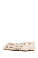 Kadın Bej Örgülü Babet | Derimod