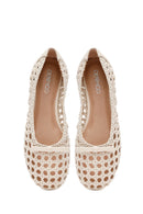 Kadın Bej Örgülü Babet | Derimod