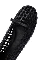 Kadın Siyah Örgülü Babet | Derimod