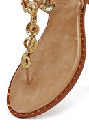 Kadın Taba Bilekten Tokalı Parmak Arası Deri Sandalet | Derimod