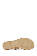 Kadın Taba Bilekten Tokalı Parmak Arası Deri Sandalet | Derimod