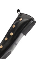 Kadın Siyah Taşlı Deri Babet | Derimod