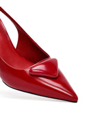 Women's Red Slingback Thin Heel Leather Shoes | Derimod