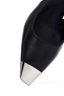 Kadın Siyah Arkası Açık İnce Topuklu Deri Ayakkabı | Derimod