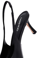 Kadın Siyah Arkası Açık İnce Topuklu Deri Ayakkabı | Derimod