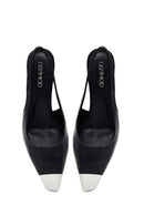 Kadın Siyah Arkası Açık İnce Topuklu Deri Ayakkabı | Derimod