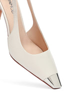 Kadın Krem Arkası Açık İnce Topuklu Deri Ayakkabı | Derimod