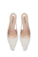 Kadın Krem Arkası Açık İnce Topuklu Deri Ayakkabı | Derimod