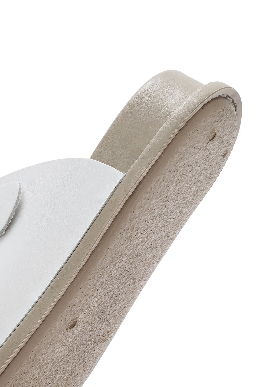 Women's White Double Buckled Leather Comfort Slippers
