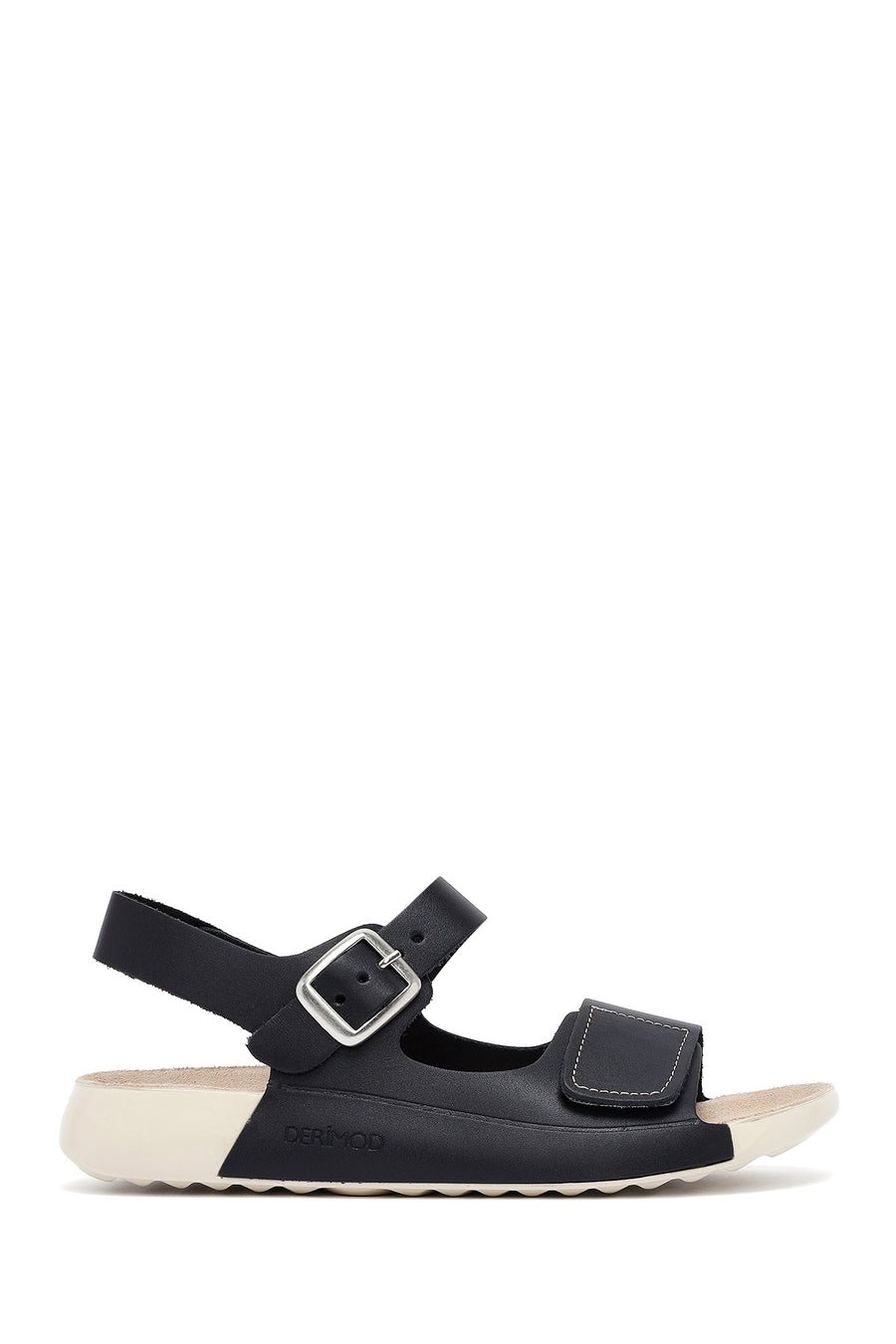 
Women's Black Ankle Strap Leather Comfort Sandal
 25SFD500318 | Derimod