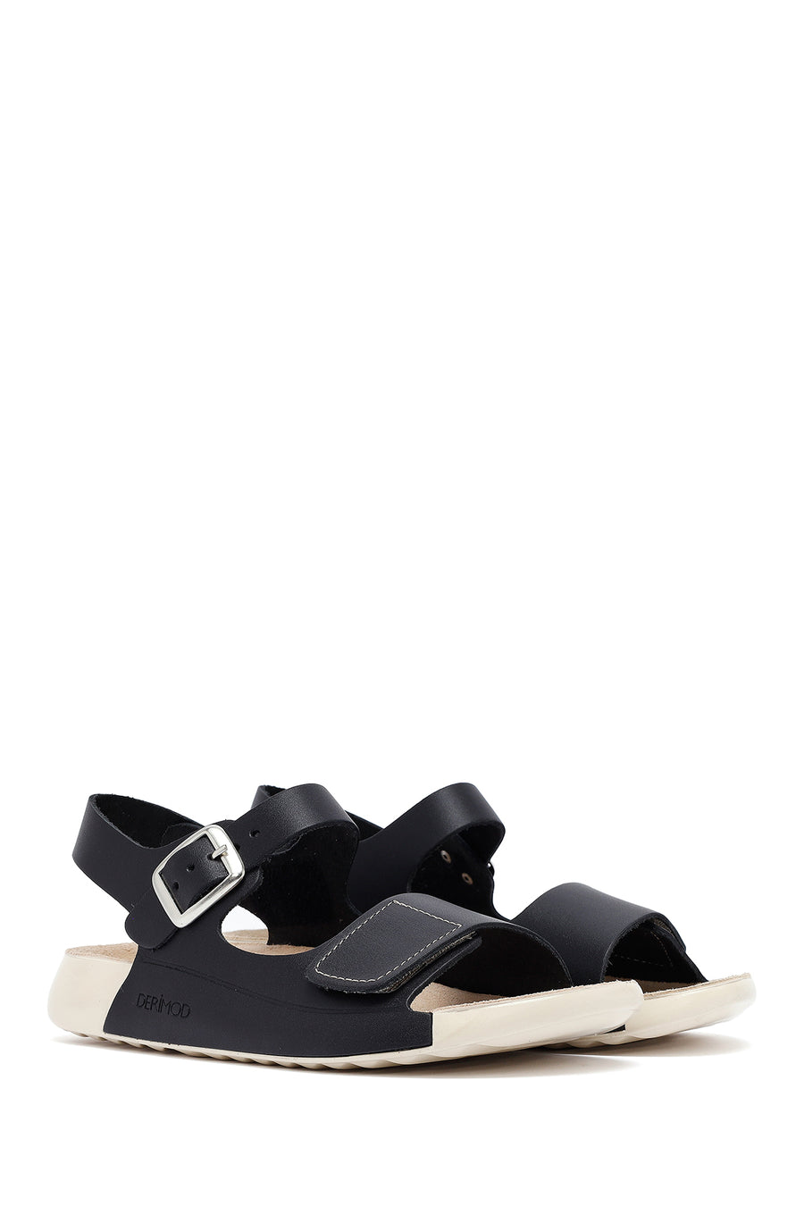 
Women's Black Ankle Strap Leather Comfort Sandal
