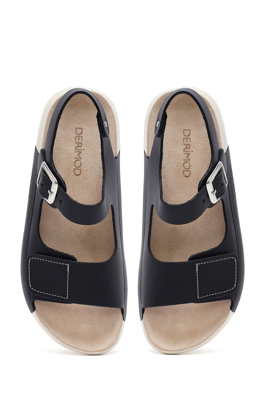 
Women's Black Ankle Strap Leather Comfort Sandal
